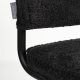 ZUIVER Ridge Soft spisebordsstol - sort polyester/nylon og sort krom