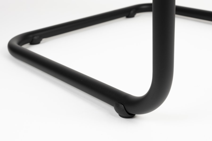 ZUIVER Ridge Soft spisebordsstol - sort polyester/nylon og sort krom