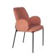 WHITE LABEL LIVING Tjarda spisebordsstol, m. armln - gammel rosa polyester og sort jern