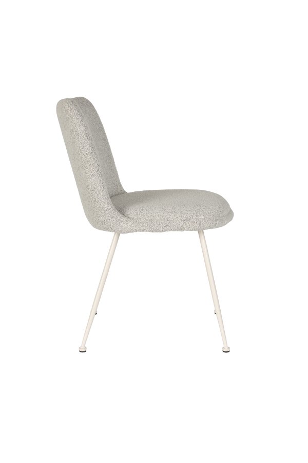WHITE LABEL LIVING Fijs spisebordsstol - taupe bouclé og jern