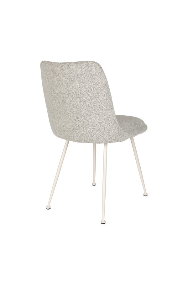 WHITE LABEL LIVING Fijs spisebordsstol - taupe bouclé og jern