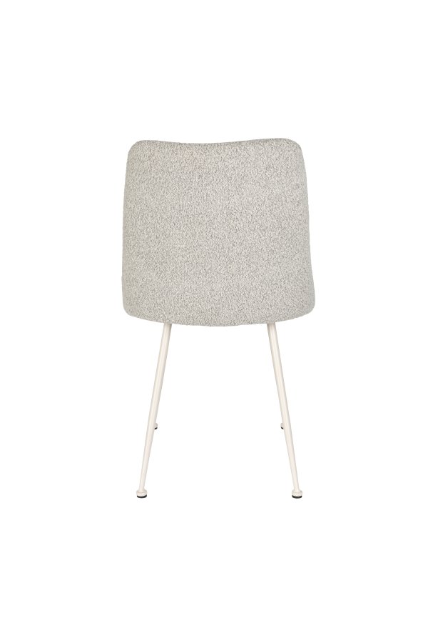 WHITE LABEL LIVING Fijs spisebordsstol - taupe bouclé og jern