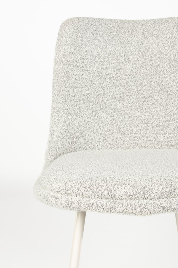 WHITE LABEL LIVING Fijs spisebordsstol - taupe bouclé og jern