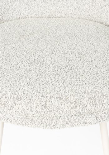 WHITE LABEL LIVING Fijs spisebordsstol - taupe bouclé og jern