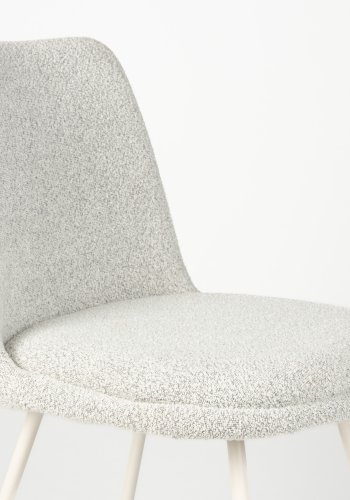 WHITE LABEL LIVING Fijs spisebordsstol - taupe bouclé og jern