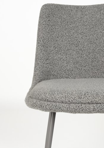 WHITE LABEL LIVING Fijs spisebordsstol - gr bouclé og jern