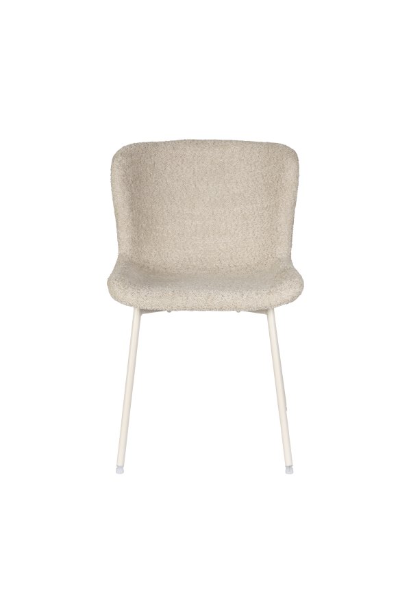 WHITE LABEL LIVING Marion spisebordsstol - offwhite bouclé og jern
