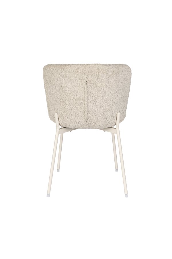 WHITE LABEL LIVING Marion spisebordsstol - offwhite bouclé og jern