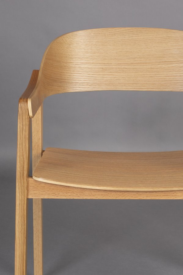 DUTCHBONE Westlake spisebordsstol, m. armln - natur egetr og krydsfinér