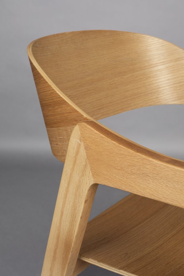 DUTCHBONE Westlake spisebordsstol, m. armln - natur egetr og krydsfinér