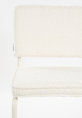 ZUIVER Ridge spisebordsstol - Kink Soft offwhite stof og rrstel, stabelbar