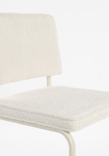 ZUIVER Ridge spisebordsstol - Kink Soft offwhite stof og rrstel, stabelbar