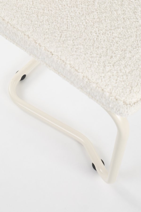 ZUIVER Ridge spisebordsstol - Kink Soft offwhite stof og rrstel, stabelbar