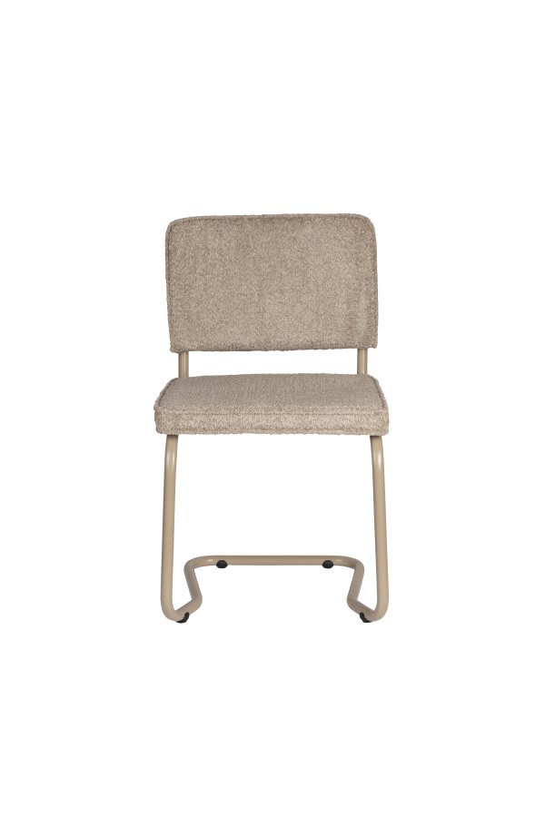 ZUIVER Ridge spisebordsstol - Kink Soft beige stof og rrstel