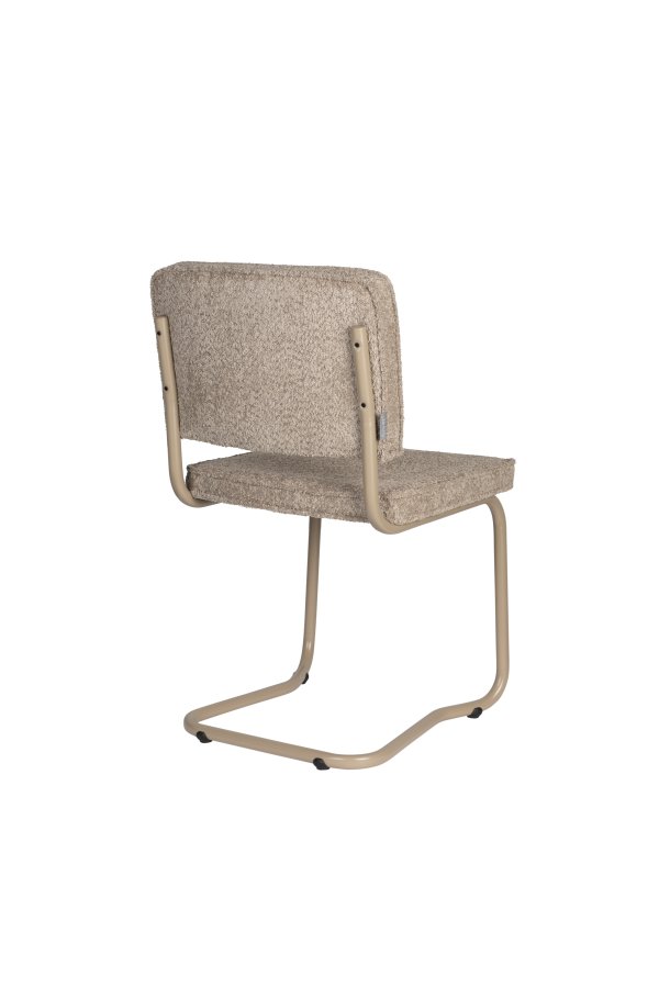 ZUIVER Ridge spisebordsstol - Kink Soft beige stof og rrstel