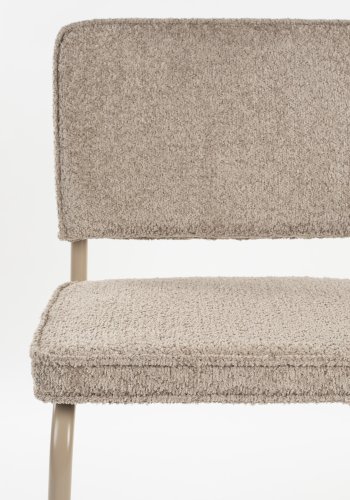 ZUIVER Ridge spisebordsstol - Kink Soft beige stof og rrstel