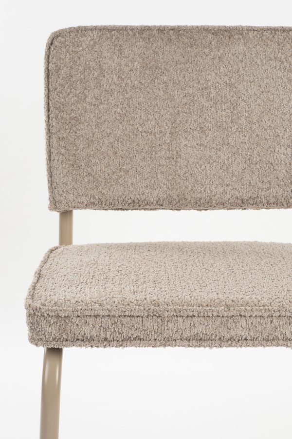 ZUIVER Ridge spisebordsstol - Kink Soft beige stof og rrstel