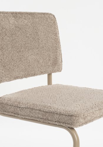 ZUIVER Ridge spisebordsstol - Kink Soft beige stof og rrstel
