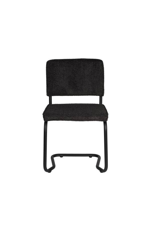 ZUIVER Ridge spisebordsstol - Kink Soft sort stof og rrstel