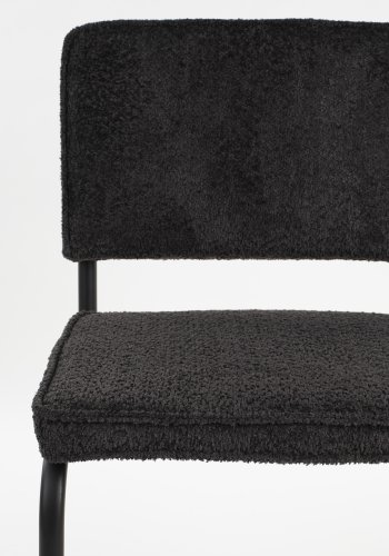 ZUIVER Ridge spisebordsstol - Kink Soft sort stof og rrstel