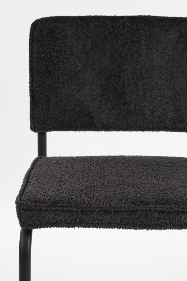 ZUIVER Ridge spisebordsstol - Kink Soft sort stof og rrstel