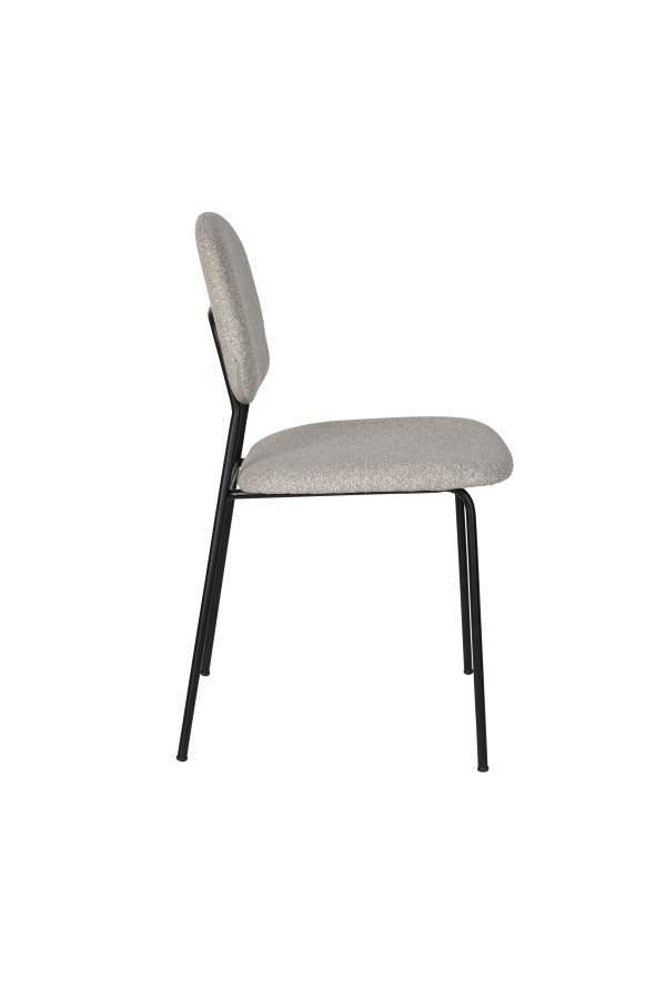 WHITE LABEL LIVING Roos spisebordsstol - lys beige/gr polyester og sort stl