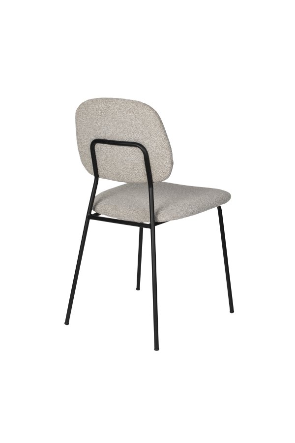 WHITE LABEL LIVING Roos spisebordsstol - lys beige/gr polyester og sort stl