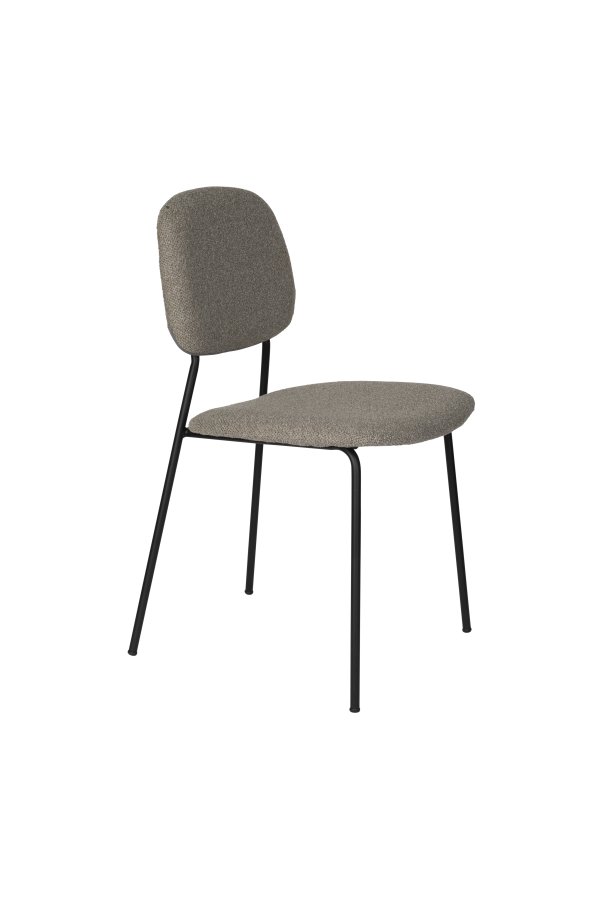 WHITE LABEL LIVING Roos spisebordsstol - varm beige/gr polyester og sort stl