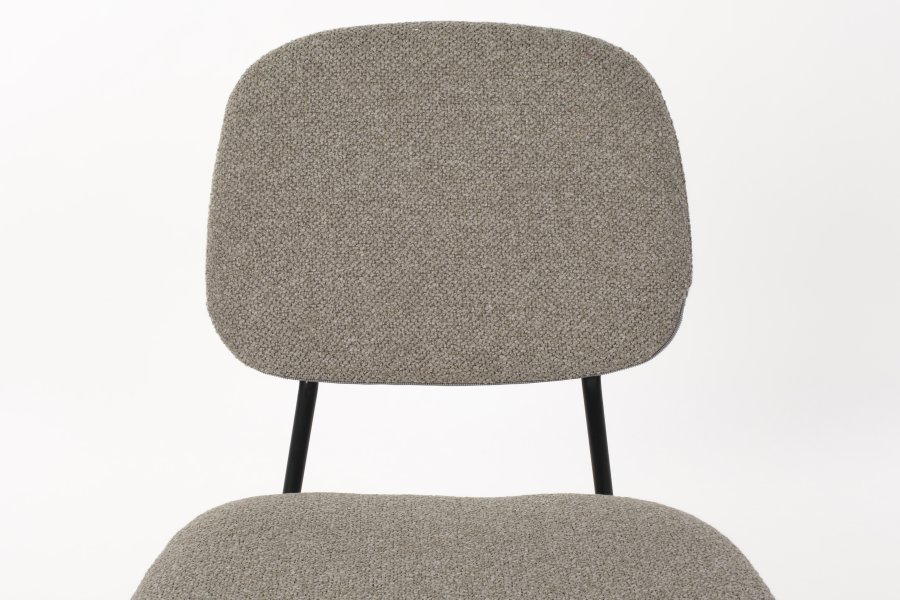 WHITE LABEL LIVING Roos spisebordsstol - varm beige/gr polyester og sort stl