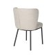 WHITE LABEL LIVING Guus spisebordsstol - beige bouclé polyester og sort metal