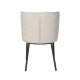 WHITE LABEL LIVING Guus spisebordsstol - beige bouclé polyester og sort metal