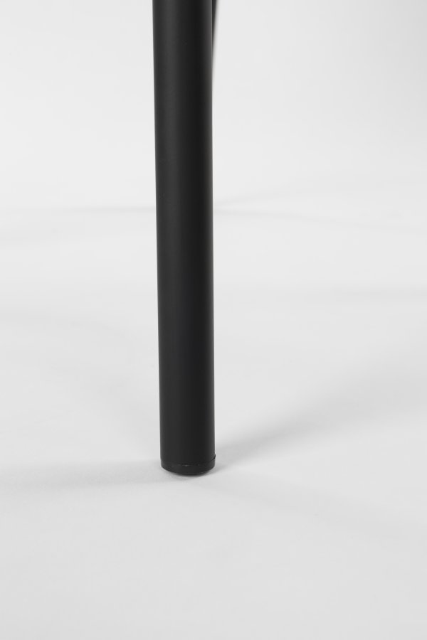 WHITE LABEL LIVING Guus spisebordsstol - beige bouclé polyester og sort metal