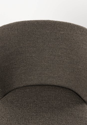 WHITE LABEL LIVING Guus spisebordsstol - brun bouclé polyester og sort metal