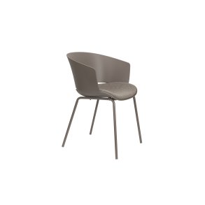 WHITE LABEL LIVING Jessica spisebordsstol, m. armln - gr polypropylen/polyester/metal