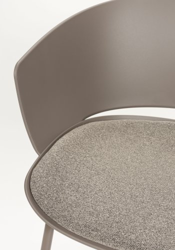 WHITE LABEL LIVING Jessica spisebordsstol, m. armln - gr polypropylen/polyester/metal