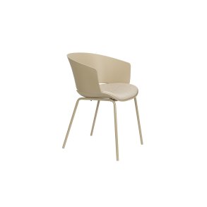 WHITE LABEL LIVING Jessica spisebordsstol, m. armln - beige polypropylen/polyester/metal