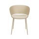 WHITE LABEL LIVING Jessica spisebordsstol, m. armln - beige polypropylen/polyester/metal