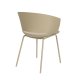 WHITE LABEL LIVING Jessica spisebordsstol, m. armln - beige polypropylen/polyester/metal