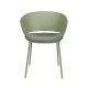WHITE LABEL LIVING Jessica spisebordsstol, m. armln - grn polypropylen/polyester/metal