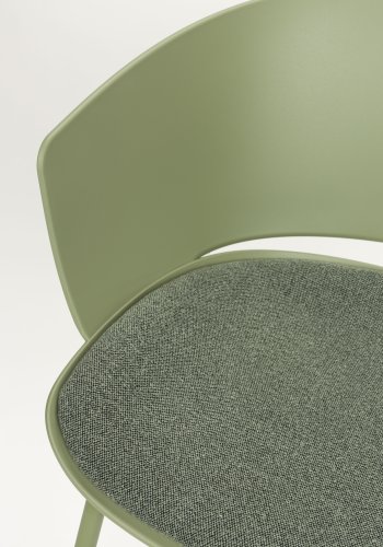WHITE LABEL LIVING Jessica spisebordsstol, m. armln - grn polypropylen/polyester/metal