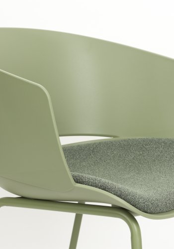 WHITE LABEL LIVING Jessica spisebordsstol, m. armln - grn polypropylen/polyester/metal