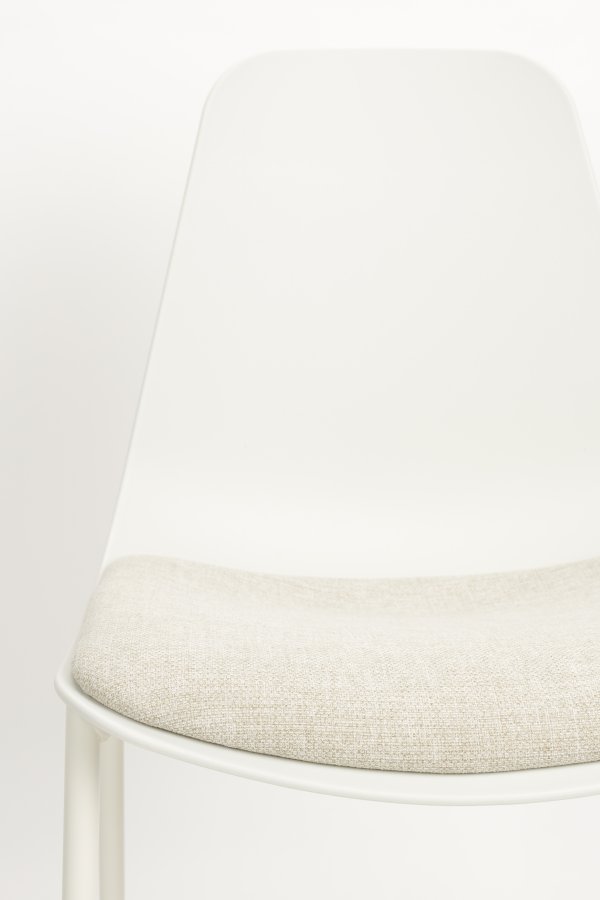 WHITE LABEL LIVING Jeffrey spisebordsstol - hvid polypropylen og metal