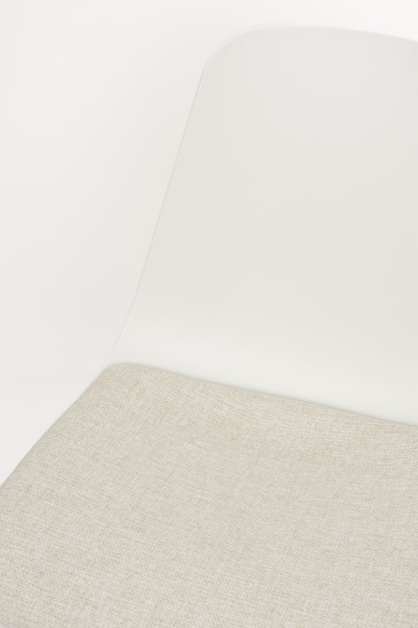 WHITE LABEL LIVING Jeffrey spisebordsstol - hvid polypropylen og metal