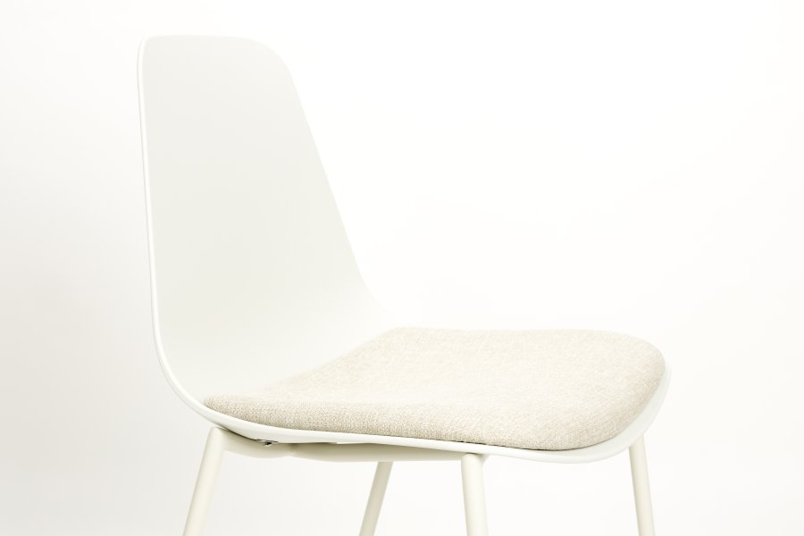 WHITE LABEL LIVING Jeffrey spisebordsstol - hvid polypropylen og metal