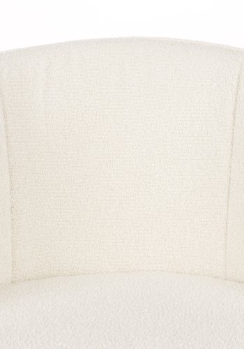 WHITE LABEL LIVING Joa spisebordsstol, m. armln - hvid polyester og sort jern