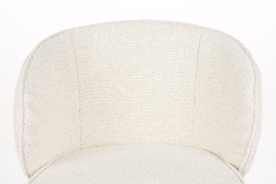 WHITE LABEL LIVING Joa spisebordsstol, m. armln - hvid polyester og sort jern