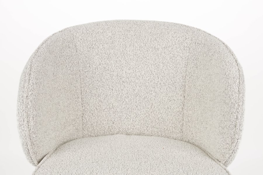 WHITE LABEL LIVING Joa spisebordsstol, m. armln - beige polyester og sort jern