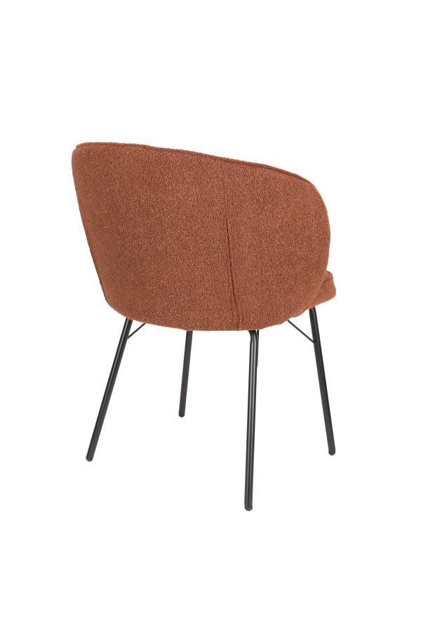 WHITE LABEL LIVING Joa spisebordsstol, m. armln - terra polyester og sort jern