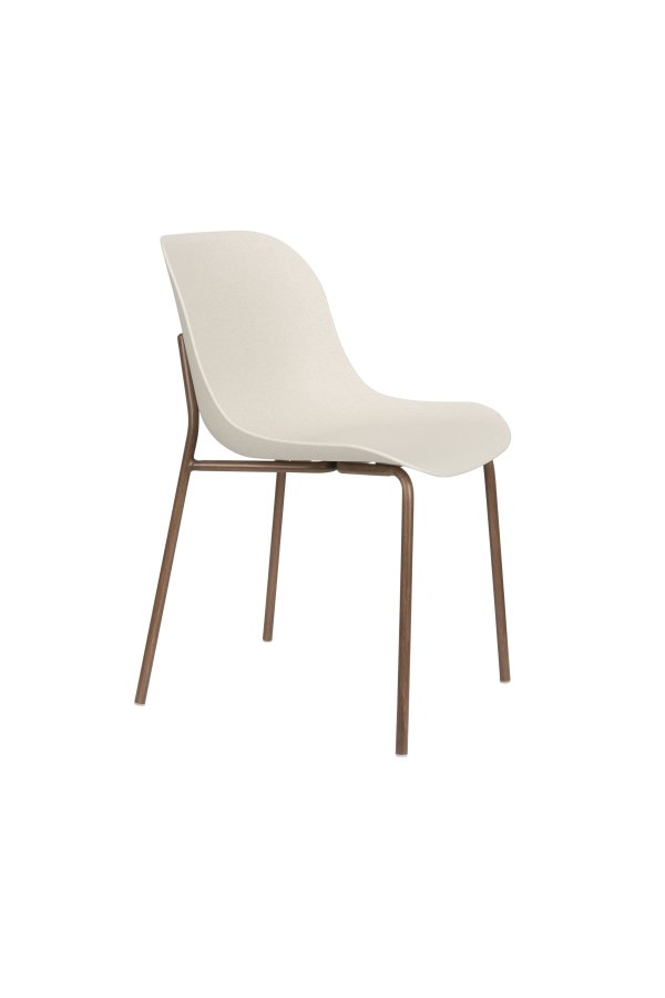 WHITE LABEL LIVING Wheat spisebordsstol - hvid polypropylen og metal