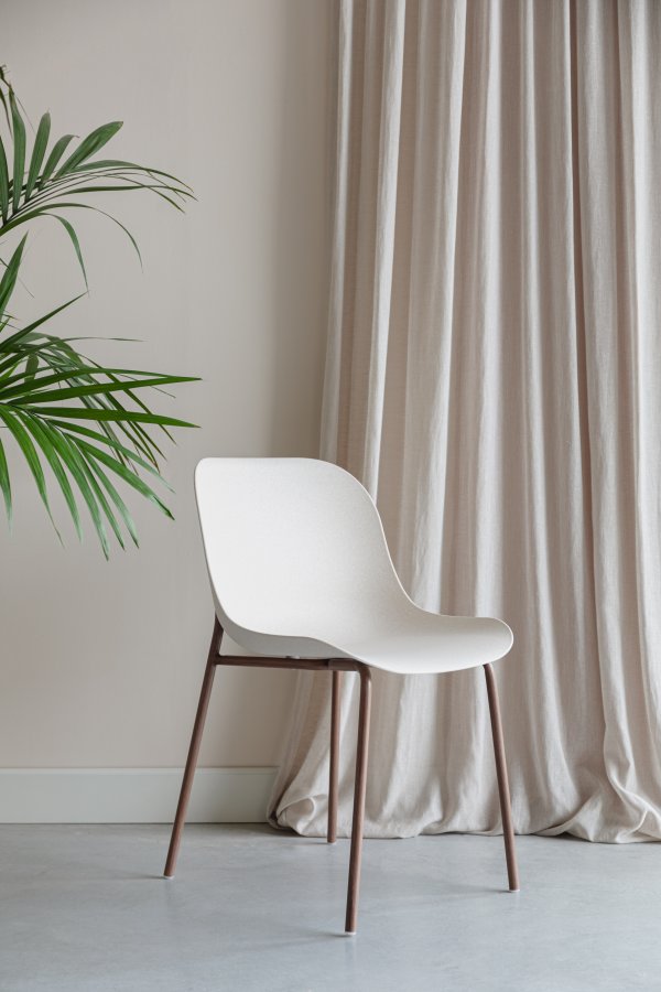 WHITE LABEL LIVING Wheat spisebordsstol - hvid polypropylen og metal